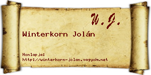 Winterkorn Jolán névjegykártya